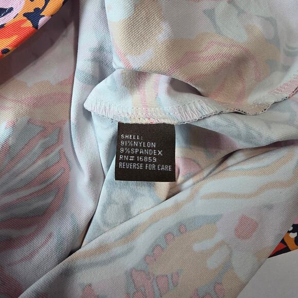 J.McLaughlin Multicolor Floral Shift Dress XS 3/4 Sleeve Stretch Knit w/ Pockets - Picture 11 of 13